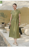 Zara Natural Linen Cheongsam Dress