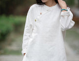Jessamine Cotton-Linen Vintage Cheongsam Top