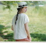 Lena Linen Embroidered Vintage Cheongsam Top