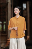 Taya Linen Cotton Modern Qipao Top