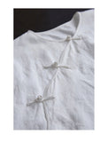 Bellatrix Light Linen White Cheongsam Top