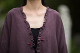 Philippa Loose Batwing Sleeve Ramie Cheongsam Coat