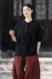 Pearl Linen Color Loose Cheongsam Top