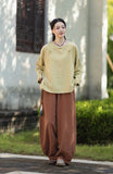 Priscilla Linen Caramel Vintage Cheongsam Top