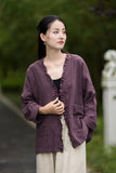 Philippa Loose Batwing Sleeve Ramie Cheongsam Coat