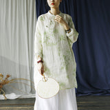 Ximena Ramie Print Cheongsam Dress