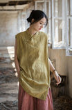 Zenaida Tie-Dye Ramie Cheongsam Top