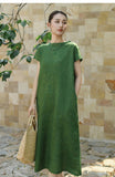 Daphne Linen Abstract Print Cheongsam Dress