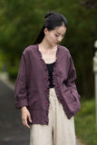 Philippa Loose Batwing Sleeve Ramie Cheongsam Coat