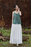Patrician Linen Ramie Spliced Tie-Dye Tank Cheongsam Top