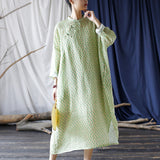 Tanzanite Ramie Digital Print Cheongsam Dress