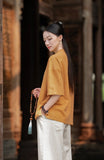 Taya Linen Cotton Modern Qipao Top