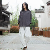 Jessamine Cotton-Linen Vintage Cheongsam Top