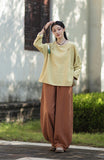 Priscilla Linen Caramel Vintage Cheongsam Top