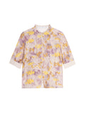 Twilight Loose Fit Yellow Purple Cheongsam Top