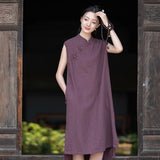 Petunia Linen Ramie Cheongsam Dress