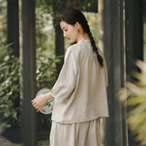 Naya Linen Double Dew Cheongsam Top