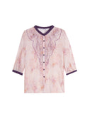 Venetia Purple Rice Flower Embroidered Cheongsam Top