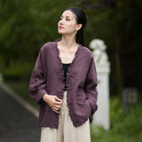 Philippa Loose Batwing Sleeve Ramie Cheongsam Coat