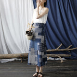 Floral Cotton-Linen Cheongsam Skirt