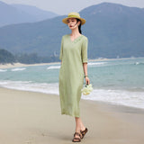 Sparkle Ramie Embroidered A-Line Cheongsam Dress