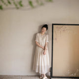 Wisteria Floral Ramie Cheongsam Dress