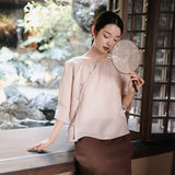 Jade Linen Vintage Cheongsam Top
