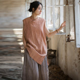 Zenaida Tie-Dye Ramie Cheongsam Top