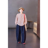 Crescendo Red Polka Dot Cotton Cheongsam Shirt