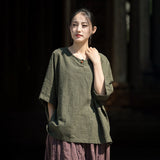Dusk Ramie Blend Cheongsam Top