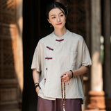 Arabella Linen Tencel Cheongsam Top