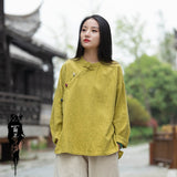 Jessamine Cotton-Linen Vintage Cheongsam Top