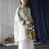 Ximena Ramie Print Cheongsam Dress