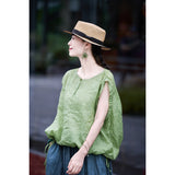 Isadora Light Lotus Green Ramie Cheongsam Top