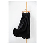 Vita Linen Black A-Line Cheongsam Skirt
