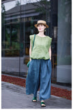 Isadora Light Lotus Green Ramie Cheongsam Top