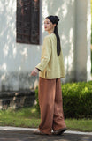 Priscilla Linen Caramel Vintage Cheongsam Top