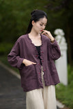 Philippa Loose Batwing Sleeve Ramie Cheongsam Coat