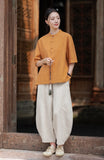 Taya Linen Cotton Modern Qipao Top