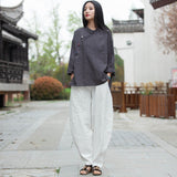 Jessamine Cotton-Linen Vintage Cheongsam Top
