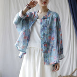 Sunrise Ramie Floral Cheongsam Top