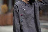 Jessamine Cotton-Linen Vintage Cheongsam Top