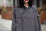 Jessamine Cotton-Linen Vintage Cheongsam Top