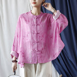 Primula Ramie Floral Cheongsam Top