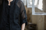Adriana Tencel Loose Cheongsam Top
