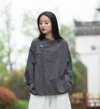 Jessamine Cotton-Linen Vintage Cheongsam Top
