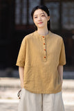 Pearl Linen Color Loose Cheongsam Top