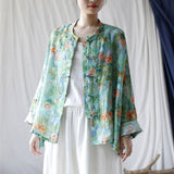 Sunrise Ramie Floral Cheongsam Top