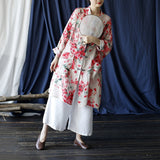 Venetia Linen Print Cheongsam Top
