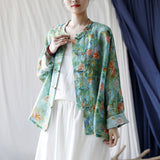 Sunrise Ramie Floral Cheongsam Top